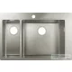Hansgrohe S71 S711-F655 beépített kétmedencés mosogatómedence 755x500 mm, rozsdamentes acél 43309800