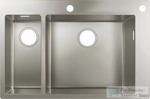 Hansgrohe S71 S712-F655 mosogatómedence 755x500 mm, rozsdamentes acél 43310800