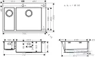 Hansgrohe S71 S712-F655 mosogatómedence 755x500 mm, rozsdamentes acél 43310800