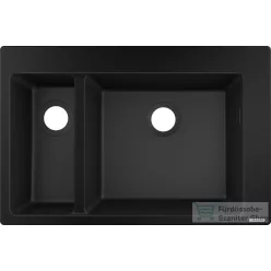   Hansgrohe S51 S510-F635 beépített mosogató két medencével 180/450, grafitfekete 43315170
