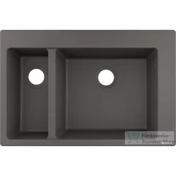   Hansgrohe S51 S510-F635 beépített mosogató két medencével 180/450, kőszürke 43315290