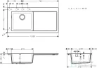 Hansgrohe S51 egymedencés mosogató medence S5110-F450 1050x745 mm, kőszürke 43330170