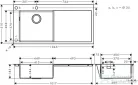 Hansgrohe S71 mosogató medence S718-F450 1045x500 mm, rozsdamentes acél 43332800