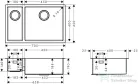 Hansgrohe S71 S719-U655 munkalap alá rögzített mosogatómedence 705x450 mm, rozsdamentes acél 43429800