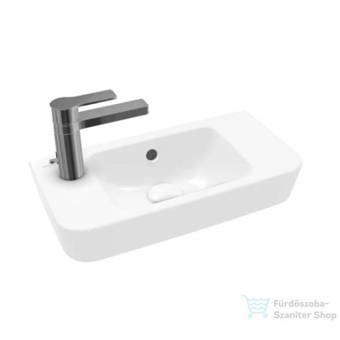 Villeroy & Boch O.Novo 50x25 cm-es kompakt kézmosó, csaplyuk bal oldalon, CeramicPlus bevonattal 4342 L5 R1 ( 4342L5R1 )