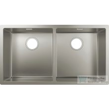   Hansgrohe S71 S719-U765 munkalap alá rögzített kétmedencés mosogatómedence 815x450 mm , rozsdamentes acél 43430800