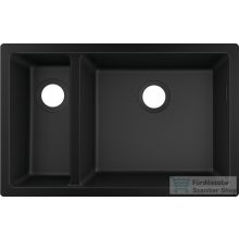   Hansgrohe S51 S510-U635 munkalap alá rögzített mosogató 180/450 két medencével, grafitfekete 43433170