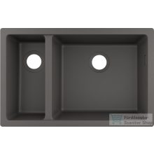   Hansgrohe S51 S510-U635 munkalap alá rögzített mosogató 180/450 két medencével, kőszürke 43433290