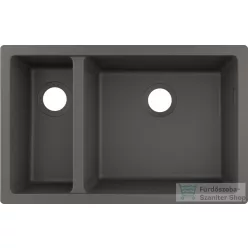   Hansgrohe S51 S510-U635 munkalap alá rögzített mosogató 180/450 két medencével, kőszürke 43433290