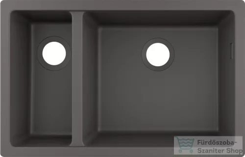 Hansgrohe S51 S510-U635 munkalap alá rögzített mosogató 180/450 két medencével, kőszürke 43433290