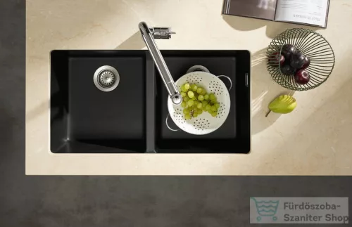 Hansgrohe S51 S510-U770 munkalap alá rögzíthető mosogató medence 820x450 mm, grafitfekete 43434170