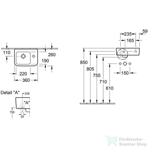 Villeroy & Boch Architectura 36x26 cm-es kézmosó 4373 36 01 ( 43733601 )
