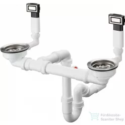   Hansgrohe D15-10 manuális le- és túlfolyó szett kétmedencés mosogatóhoz, 43922800