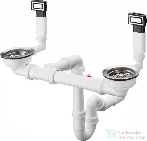 Hansgrohe D15-10 manuális le- és túlfolyó szett kétmedencés mosogatóhoz, 43922800