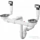 Hansgrohe D15-10 manuális le- és túlfolyó szett kétmedencés mosogatóhoz, 43922800