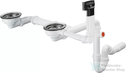Hansgrohe D17-10 le-és túlfolyó szifon Hansgrohe 2 medencés gránit mosogatóhoz 43928000