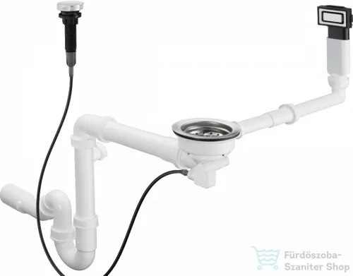 Hansgrohe D14-11 automata le- és túlfolyógarnitúra egymedencés acél mosogatóhoz, 43931800