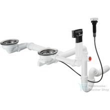   Hansgrohe D17-11 automata le-és túlfolyó szifon Hansgrohe 2 medencés gránit mosogatóhoz 43938000