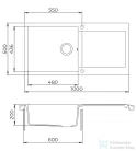 EVIDO CUBO XL 6 S gránit mosogató 1000x500 mm, platina 442059