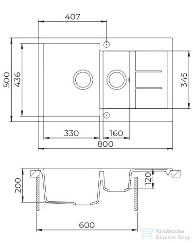 EVIDO CUBO 6 S Compact gránit mosogató, platina 442062
