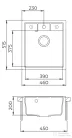 EVIDO EASY 45 gránit mosogató, 460x515mm,  avena 442127