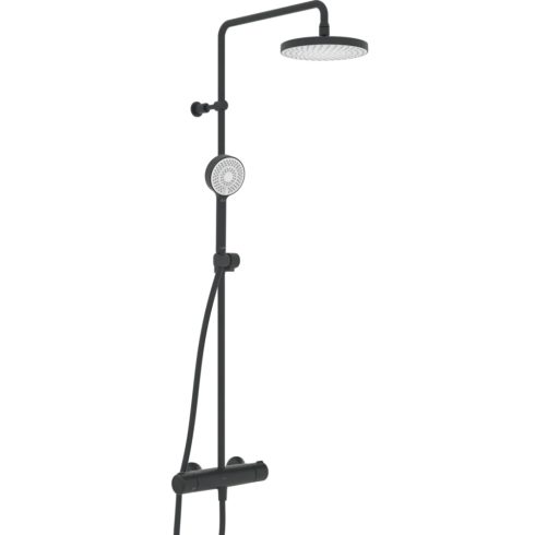 Hansa Hansamicra termosztátos zuhanyrendszer 20 cm-es esőztetővel és zuhanyszettel,matt fekete 4435013033