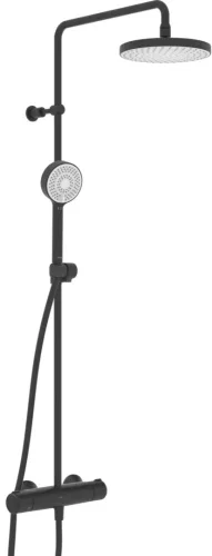 Hansa Hansamicra termosztátos zuhanyrendszer 20 cm-es esőztetővel és zuhanyszettel,matt fekete 4435013033