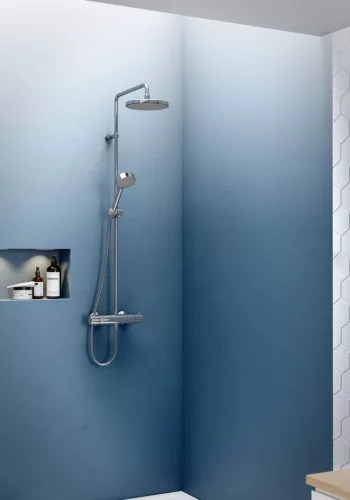 Hansa Hansamicra termosztátos zuhanyrendszer 20 cm-es esőztetővel és zuhanyszettel,króm 44350130