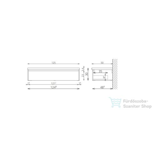 TBoss Infini 125 1 fiókos alsószekrény, jobbos medencével 44523240506