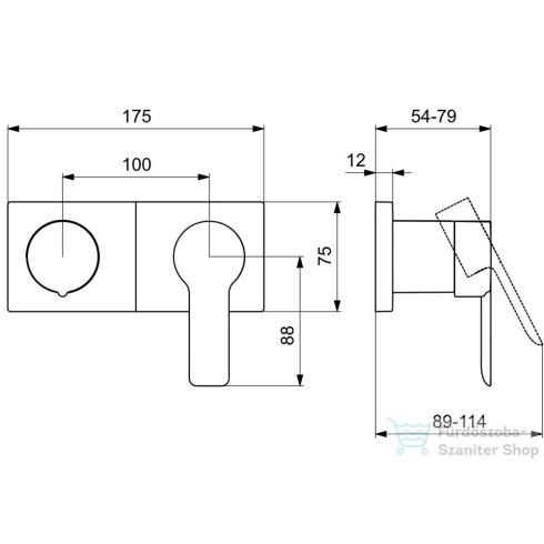 Hansa Hansaligna falsík alatti kád/zuhany csaptelep belső egység nélkül,króm 44559583