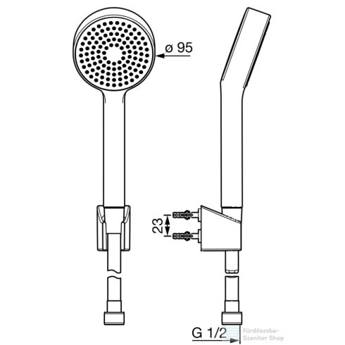 Hansa Hansabasicjet zuhanyszett 150 cm-es gégecsővel,1 funkciós kézizuhannyal,króm 44680113