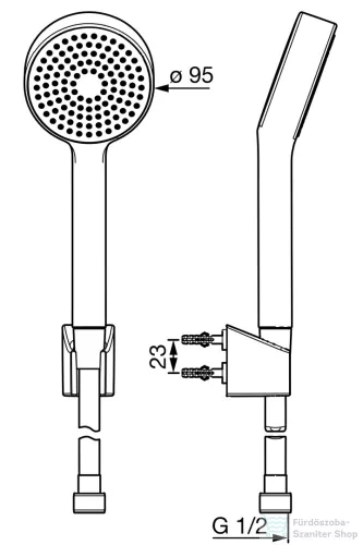 Hansa Hansabasicjet zuhanyszett 150 cm-es gégecsővel,1 funkciós kézizuhannyal,króm 44680113