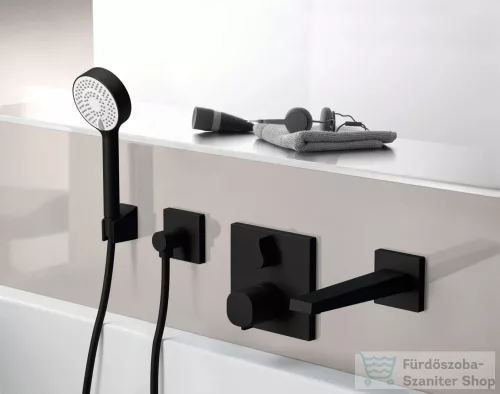 Hansa Hansabasicjet zuhanyszett 175 cm-es gégecsővel,3 funkciós kézizuhannyal,matt fekete 4468013333