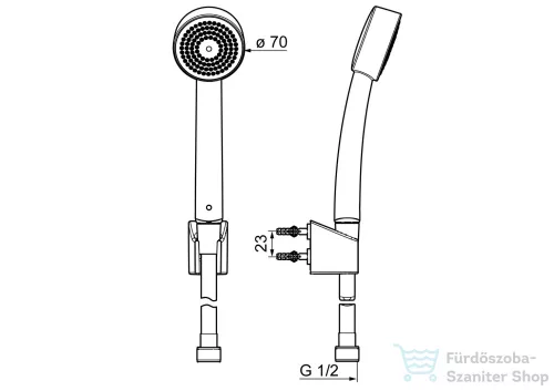 Hansa Hansabasicjet zuhanyszett 150 cm-es gégecsővel,1 funkciós kézizuhannyal,króm 44681113
