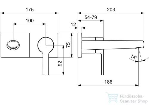 Hansa Hansaronda falsík alatti mosdó csaptelep belső egység nélkül,króm 44882183