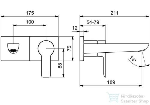 Hansa Hansaligna falsík alatti mosdó csaptelep belső egység nélkül,króm 44892183