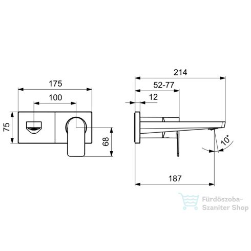 Hansa Hansastela falsík alatti mosdó csaptelep belső egység nélkül,króm 44902173