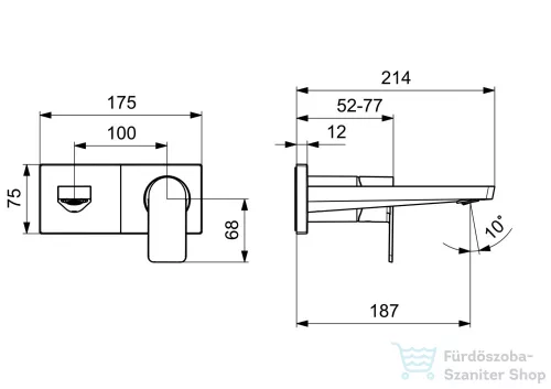 Hansa Hansastela falsík alatti mosdó csaptelep belső egység nélkül,króm 44902173