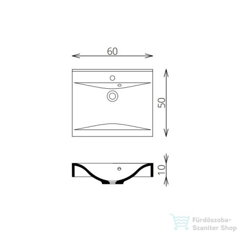 TBoss Arko 60 alsószekrény két fiókos, mosdóval,  449232409