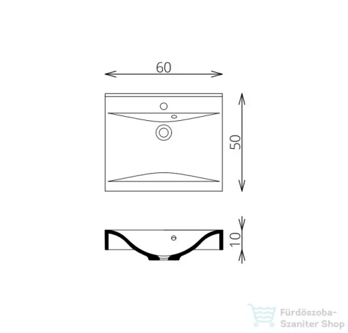 TBoss Arko 60 alsószekrény két fiókos, mosdóval,  449232409