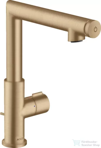 Hansgrohe AXOR UNO Select 220 magasított mosdócsaptelep automata leeresztővel, szálcsiszolt bronz 45016140