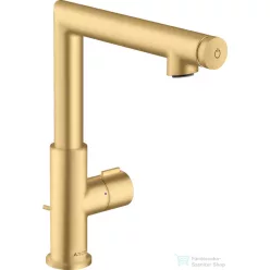   Hansgrohe AXOR UNO Select 220 magasított mosdócsaptelep automata leeresztővel, szálcsiszolt arany hatású 45016250