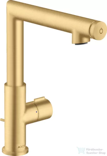 Hansgrohe AXOR UNO Select 220 magasított mosdócsaptelep automata leeresztővel, szálcsiszolt arany hatású 45016250