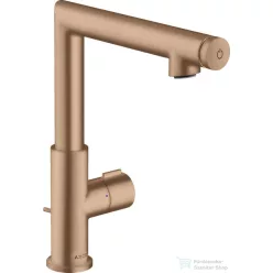   Hansgrohe AXOR UNO Select 220 magasított mosdócsaptelep automata leeresztővel, szálcsiszolt vörös arany hatású 45016310