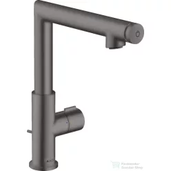   Hansgrohe AXOR UNO Select 220 magasított mosdócsaptelep automata leeresztővel, szálcsiszolt fekete króm 45016340