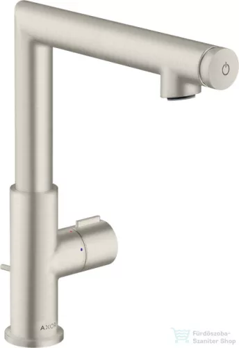 Hansgrohe AXOR UNO Select 220 magasított mosdó csaptelep automata leeresztővel, rozsdamentes acél hatású 45016800
