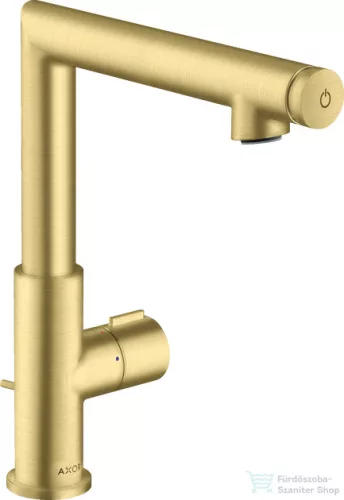 Hansgrohe AXOR UNO Select 220 magasított mosdócsaptelep automata leeresztővel, szálcsiszolt sárgaréz 45016950
