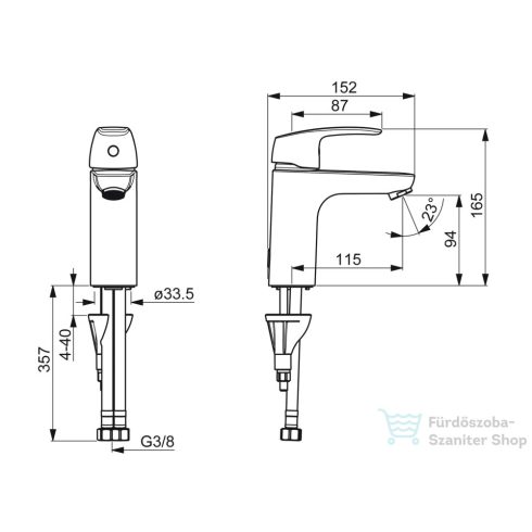 Hansa Hansapinto XL mosdó csaptelep leeresztő nélkül,króm 45022283