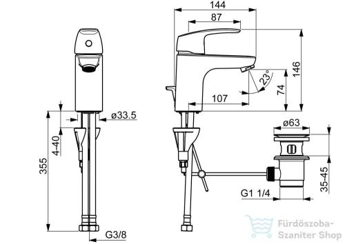 Hansa Hansapinto mosdó csaptelep automata leeresztővel,króm 45042283