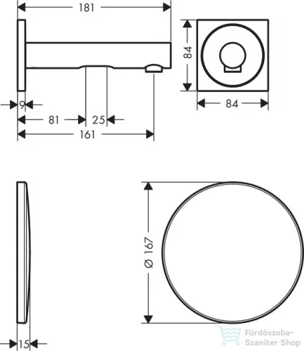 Hansgrohe AXOR Uno elektronikus mosdócsaptelep falsík alatti, fali szereléshez 165 45110000
